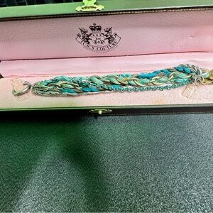 Vintage circa 2000 Juicy Couture Silver and Turquoise Bracelet